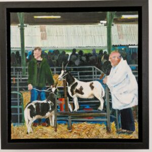 Original framed painting of Checking Out the Competition