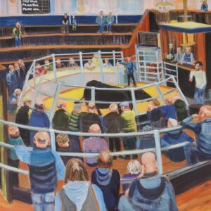 Bald Heads and Bulls 12'' x 12'' print on boxed canvas