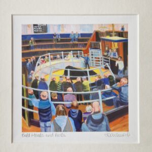 Bald Heads and Bulls open edition, mounted, giclee print