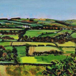 Towards the Coast - ( large Welsh landscape painting)