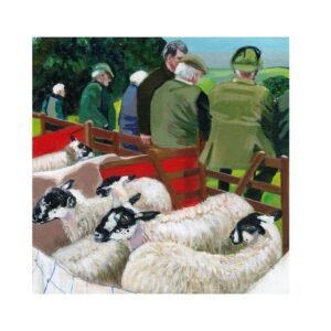 sheep agricultural show Yorkshire Dales art print livestock show ewe rosette rural life painting