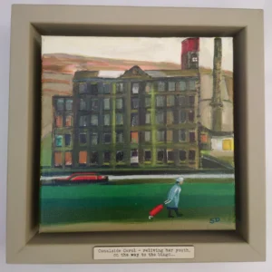 Original painting of Canalside Carol- reliving her youth on the way to the bingo...