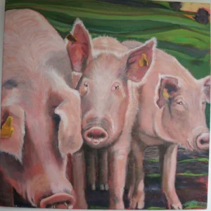 Original painting of The Boys -three pigs