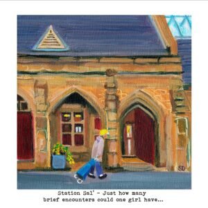 Station Sal Owd Lasses signed giclée art print by Sue Dewhurst