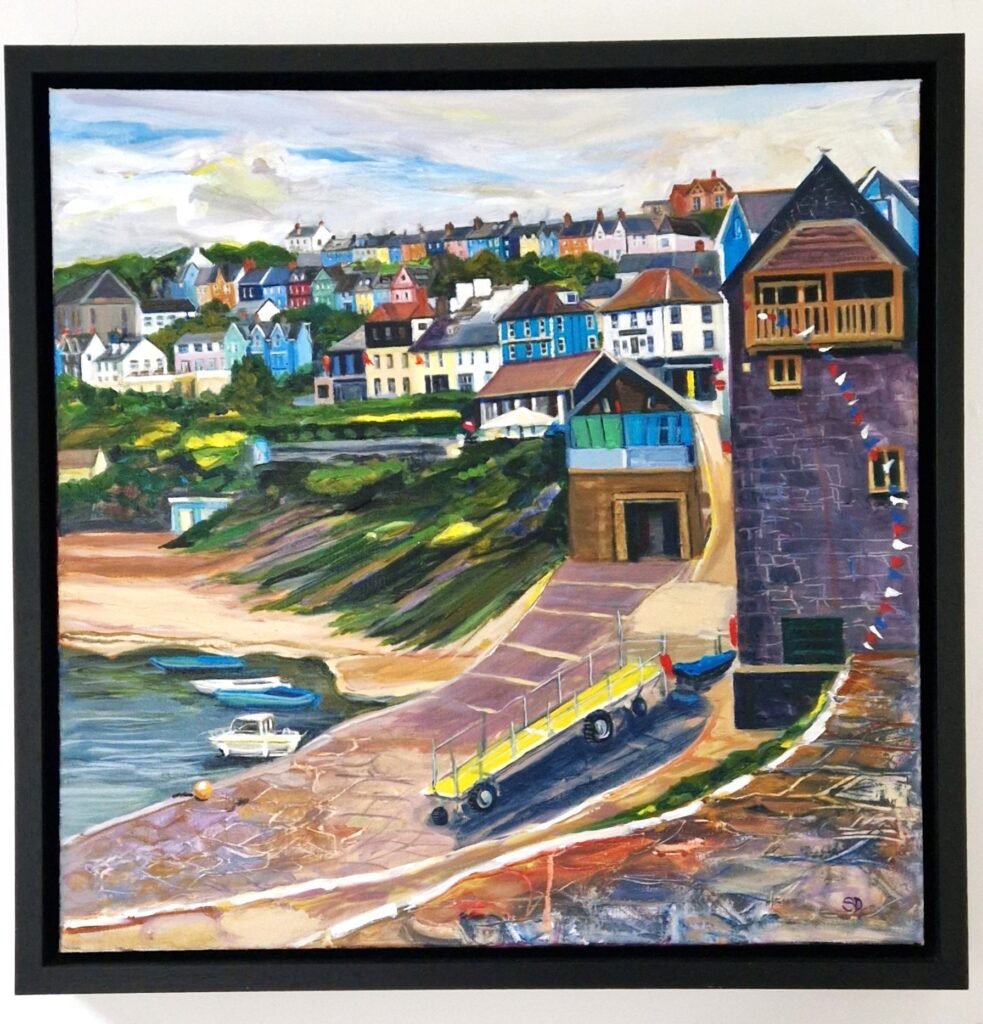 New Quay Wales Harbour Painting by Sue Dewhurst