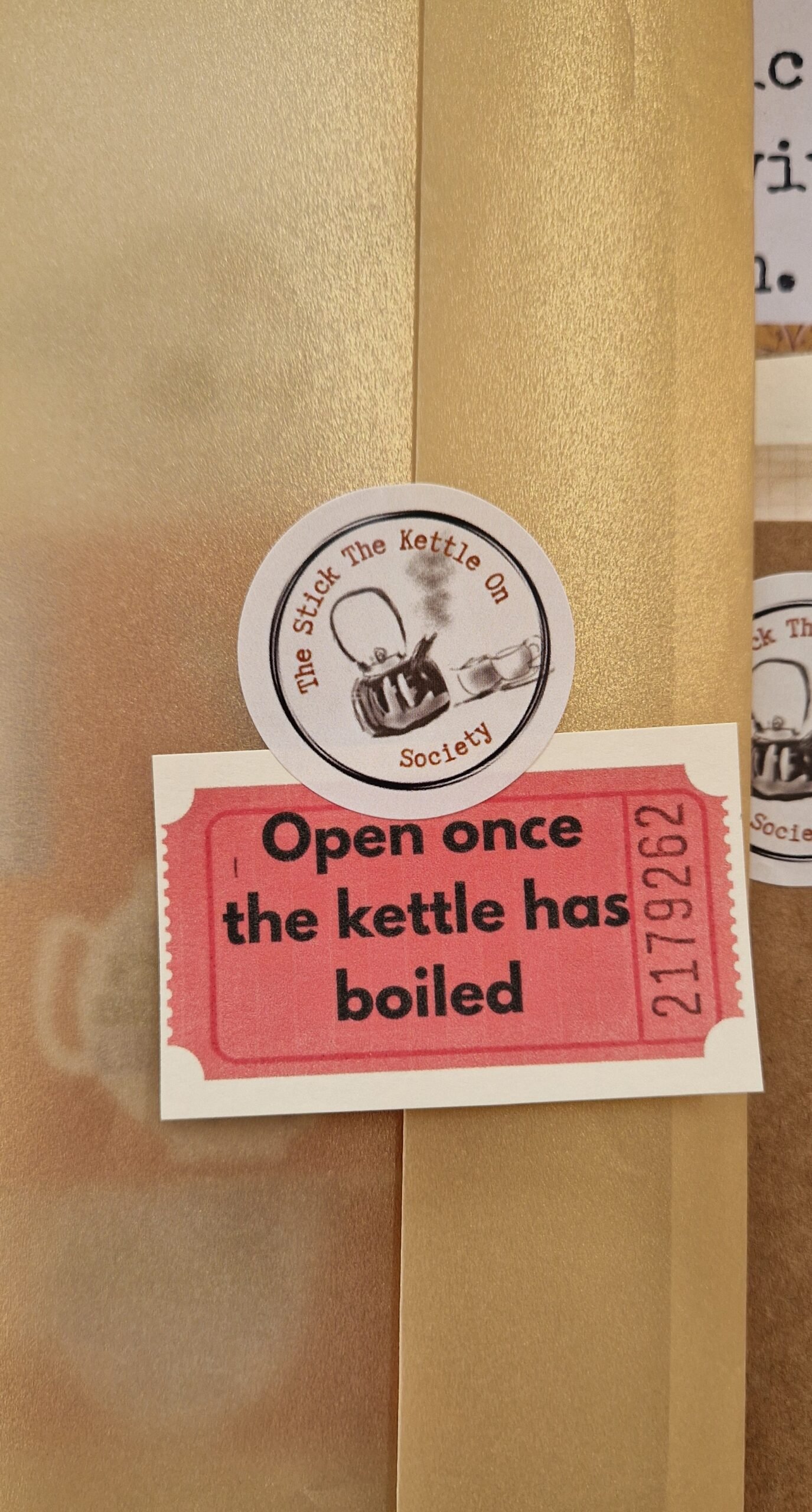 Stick the Kettle On Society small batch family storytelling gift box - awaiting inside