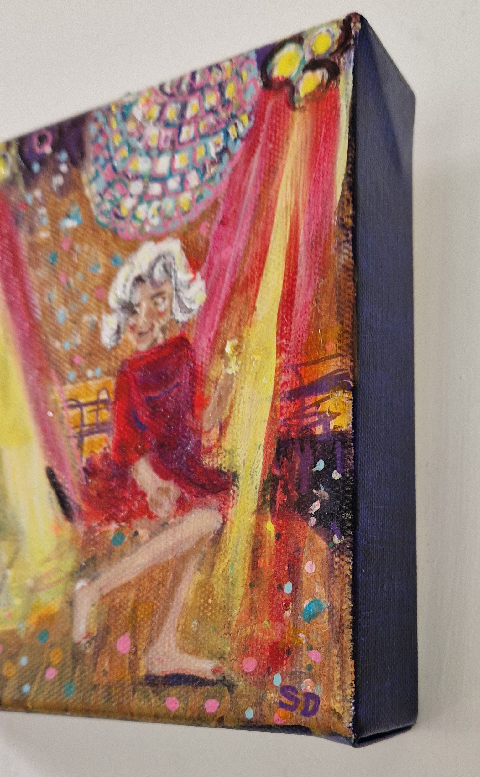 Side view of original painting of Bridie