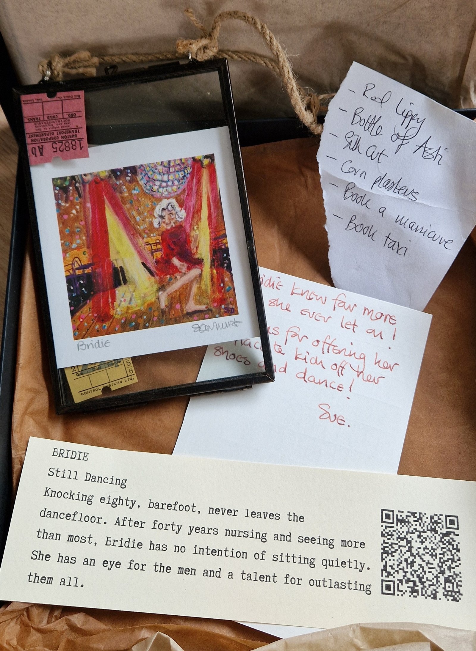 Bridie Little Relic with nostalgic ephemera from her imagined life
