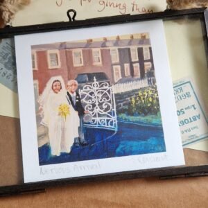 The Nervous Arrival nervous bride art print Little Relic box by Sue Dewhurst