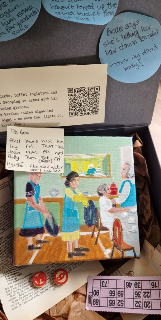 The Valkyries original character painting in a found Relic Box by Sue Dewhurst