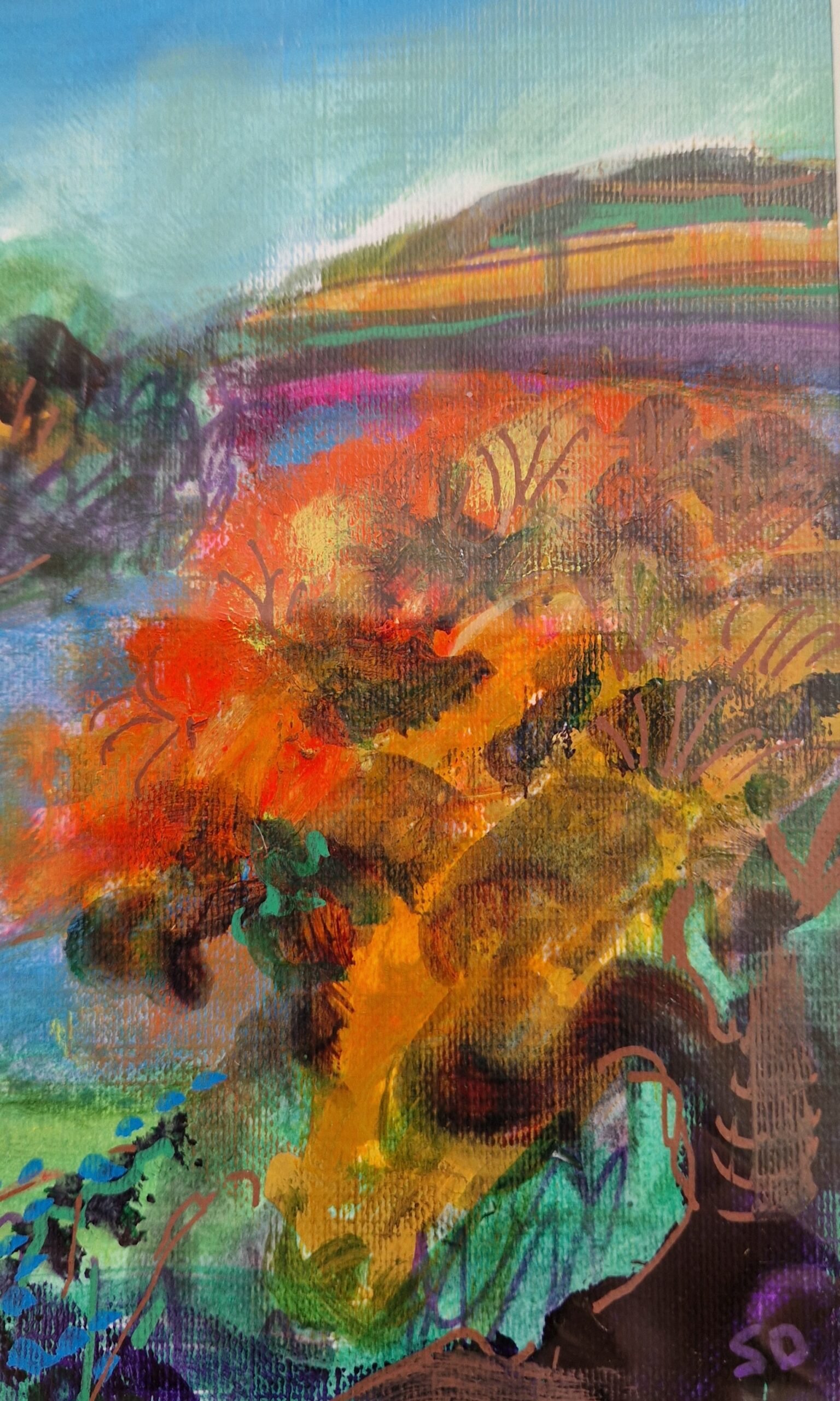 Fire Tree – Original Mixed Media Landscape - Image 3
